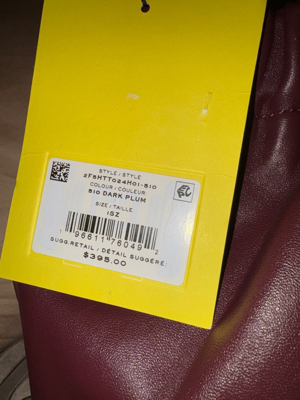Marc Jacobs THE CRISTINA TOTE Dark Plum Leather NWY - Picture 5 of 10